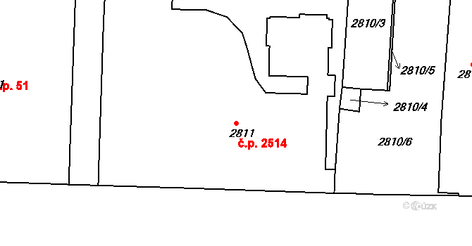 Vinohrady 2514, Praha na parcele st. 2811 v KÚ Vinohrady, Katastrální mapa