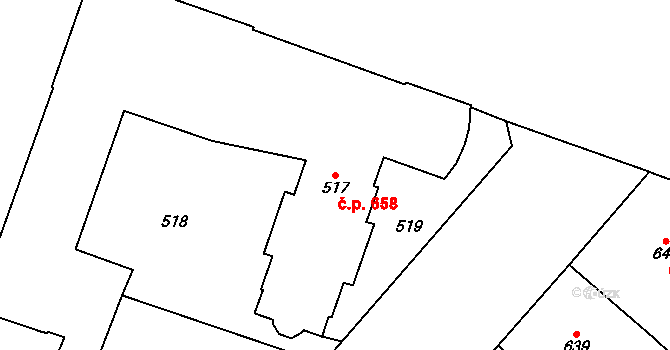 Vršovice 658, Praha na parcele st. 517 v KÚ Vršovice, Katastrální mapa