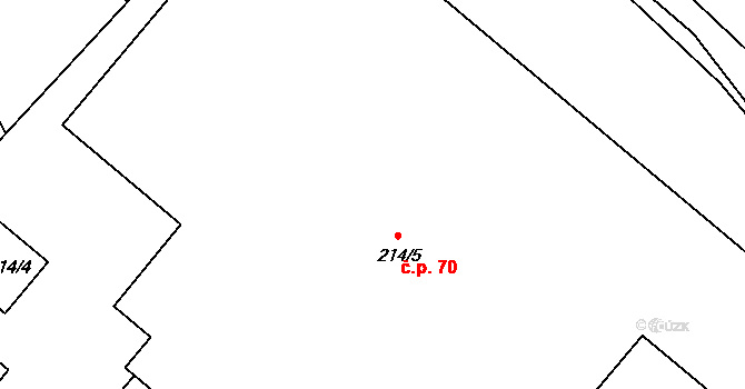 Heroltice 70, Jihlava na parcele st. 214/5 v KÚ Heroltice u Jihlavy, Katastrální mapa