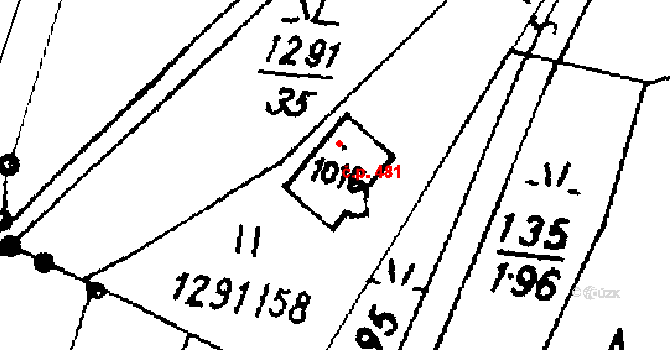 Písek 481 na parcele st. 1016 v KÚ Písek u Jablunkova, Katastrální mapa