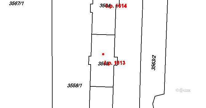 Poruba 1613, Ostrava na parcele st. 3565 v KÚ Poruba-sever, Katastrální mapa