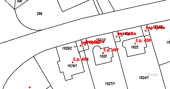Ústí nad Labem 38869284 na parcele st. 1627/2 v KÚ Střekov, Katastrální mapa