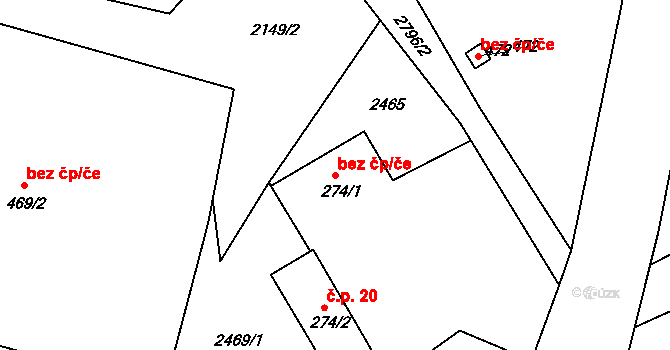 Broumov 38956284 na parcele st. 274/1 v KÚ Benešov u Broumova, Katastrální mapa
