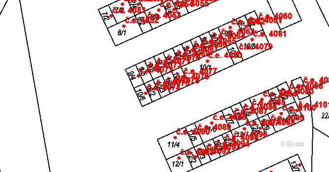 Kadaň 4078 na parcele st. 10/3 v KÚ Bystřice u Kadaně, Katastrální mapa