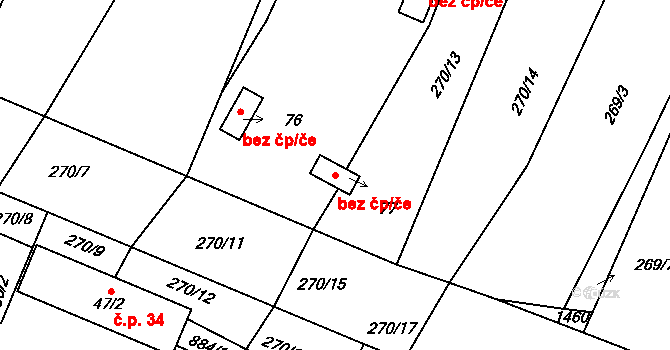 Kozojedy 40239284 na parcele st. 77 v KÚ Lednice, Katastrální mapa