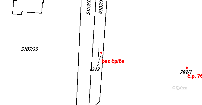 Hrušovany nad Jevišovkou 42803284 na parcele st. 1312 v KÚ Hrušovany nad Jevišovkou, Katastrální mapa