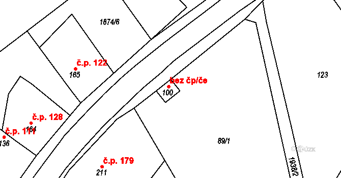 Kralice nad Oslavou 44122284 na parcele st. 100 v KÚ Kralice nad Oslavou, Katastrální mapa