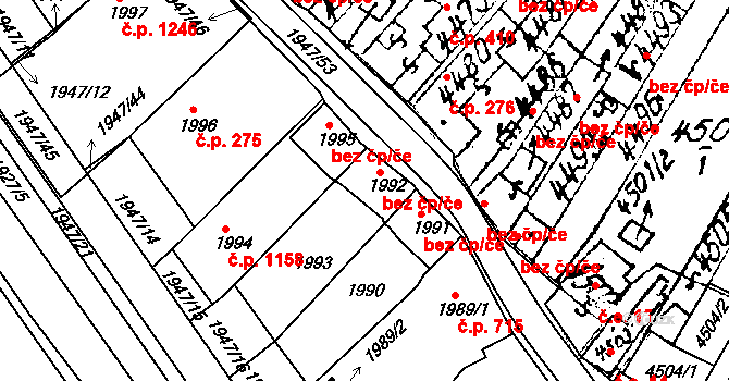 Mutěnice 44799284 na parcele st. 1992 v KÚ Mutěnice, Katastrální mapa
