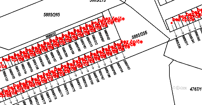 Chomutov 45013284 na parcele st. 5885/166 v KÚ Chomutov I, Katastrální mapa