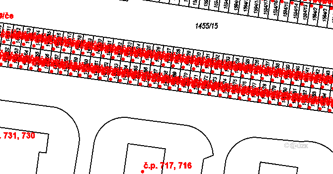 Kosmonosy 45308284 na parcele st. 1453/68 v KÚ Kosmonosy, Katastrální mapa