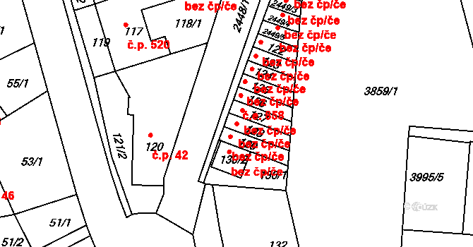 Brno 45557284 na parcele st. 128 v KÚ Komín, Katastrální mapa