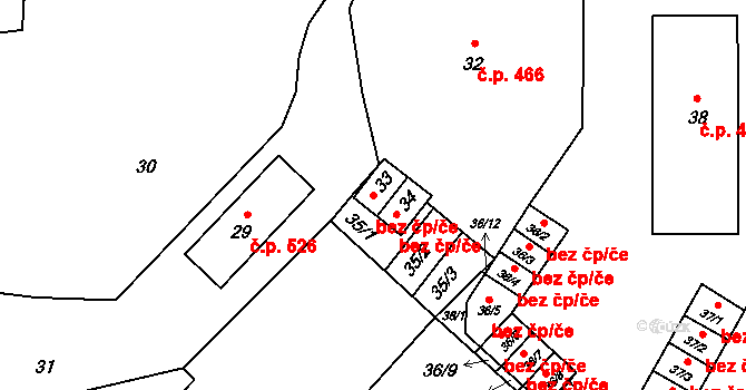 Horní Benešov 46321284 na parcele st. 33 v KÚ Horní Benešov, Katastrální mapa