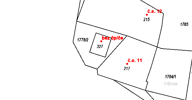 Rynoltice 47148284 na parcele st. 327 v KÚ Rynoltice, Katastrální mapa