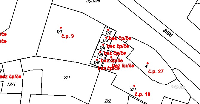 Plzeň 48161284 na parcele st. 1/5 v KÚ Bolevec, Katastrální mapa