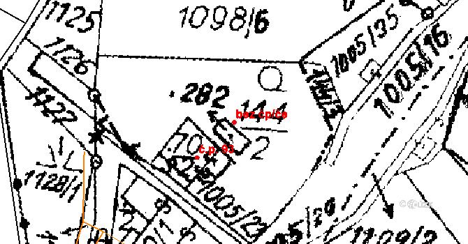 Sázava 48630284 na parcele st. 282 v KÚ Sázava u Lanškrouna, Katastrální mapa