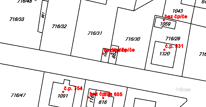 Velký Osek 49220284 na parcele st. 1056 v KÚ Velký Osek, Katastrální mapa