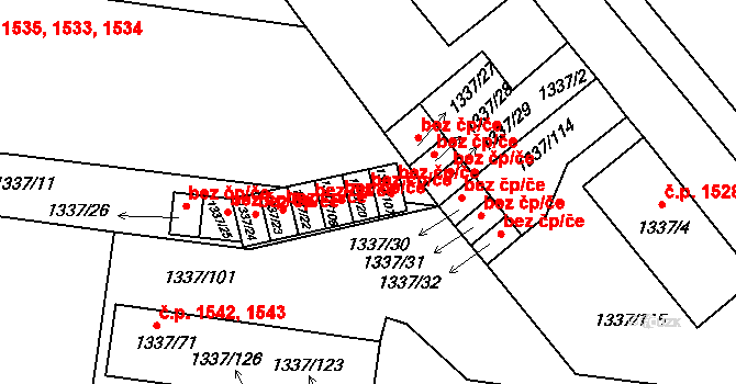 Roudnice nad Labem 50318284 na parcele st. 1337/20 v KÚ Roudnice nad Labem, Katastrální mapa