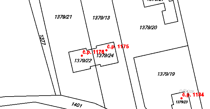 Vendryně 1175 na parcele st. 1379/24 v KÚ Vendryně, Katastrální mapa