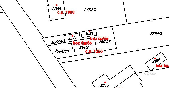 Choceň 1226 na parcele st. 2802 v KÚ Choceň, Katastrální mapa