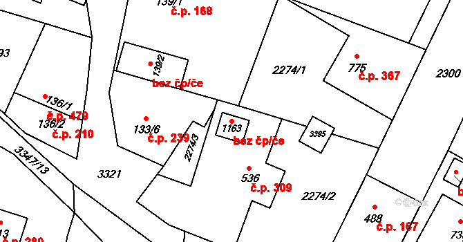 Písek 84241284 na parcele st. 1163 v KÚ Písek u Jablunkova, Katastrální mapa