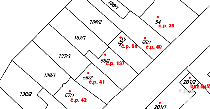 Braškov 137 na parcele st. 56/1 v KÚ Braškov, Katastrální mapa