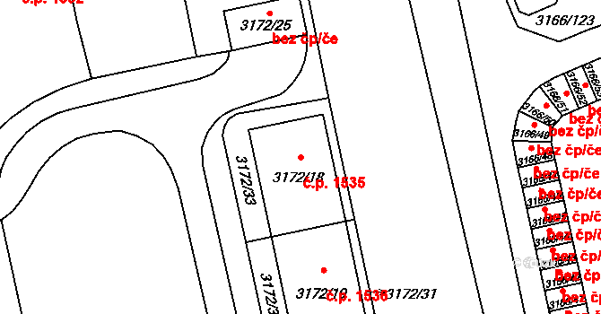 Nové Město 1535, Karviná na parcele st. 3172/18 v KÚ Karviná-město, Katastrální mapa