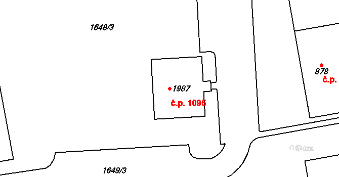 Úpice 1095 na parcele st. 1987 v KÚ Úpice, Katastrální mapa