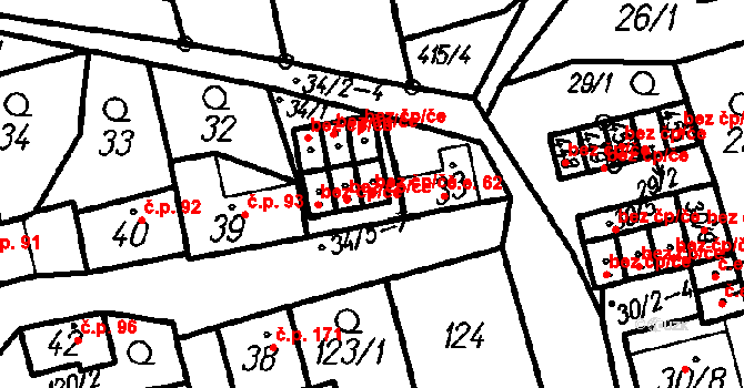 Oloví 38559285 na parcele st. 34/7 v KÚ Oloví, Katastrální mapa