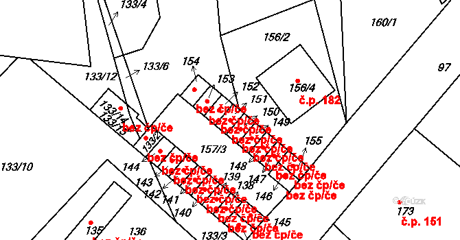 Teplice 39126285 na parcele st. 151 v KÚ Hudcov, Katastrální mapa