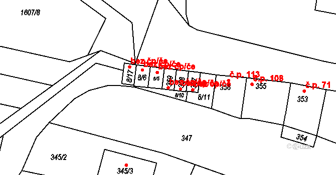 Seloutky 41179285 na parcele st. 359 v KÚ Seloutky, Katastrální mapa