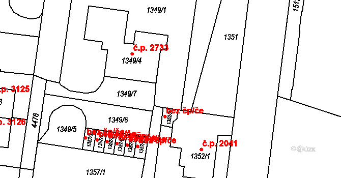 Teplice 45114285 na parcele st. 1352/2 v KÚ Teplice, Katastrální mapa