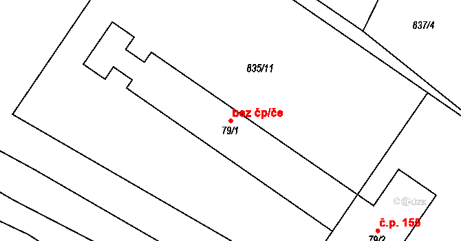 Libišany 45218285 na parcele st. 79/1 v KÚ Libišany, Katastrální mapa
