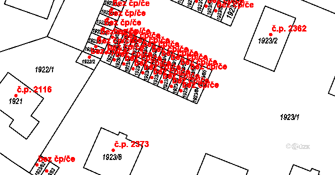 Teplice 47029285 na parcele st. 1923/44 v KÚ Teplice, Katastrální mapa