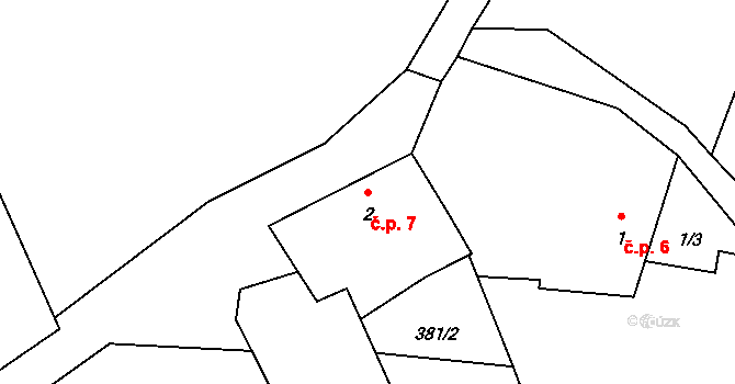 Svaryšov 7, Radošovice na parcele st. 2 v KÚ Svaryšov, Katastrální mapa