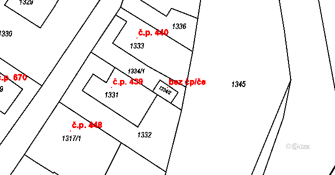 Bystřice nad Pernštejnem 104576286 na parcele st. 1334/2 v KÚ Bystřice nad Pernštejnem, Katastrální mapa