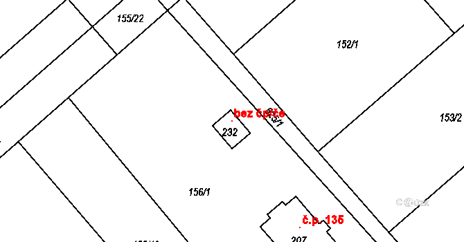 Šelešovice 118526286 na parcele st. 232 v KÚ Šelešovice, Katastrální mapa