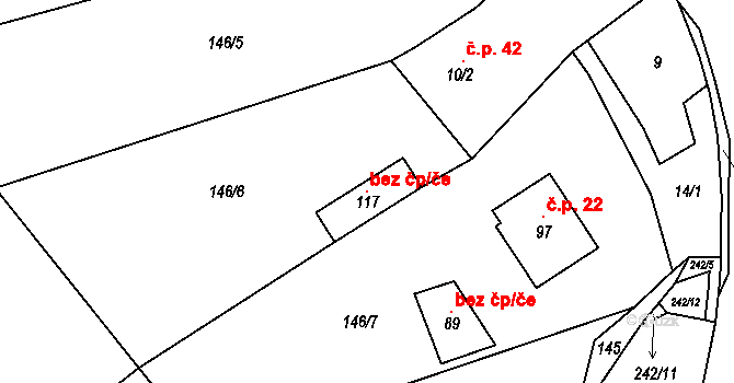Míchov 121424286 na parcele st. 117 v KÚ Míchov u Boskovic, Katastrální mapa