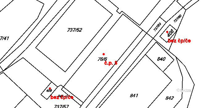 Havírna 5, Bohutín na parcele st. 76/6 v KÚ Bohutín, Katastrální mapa