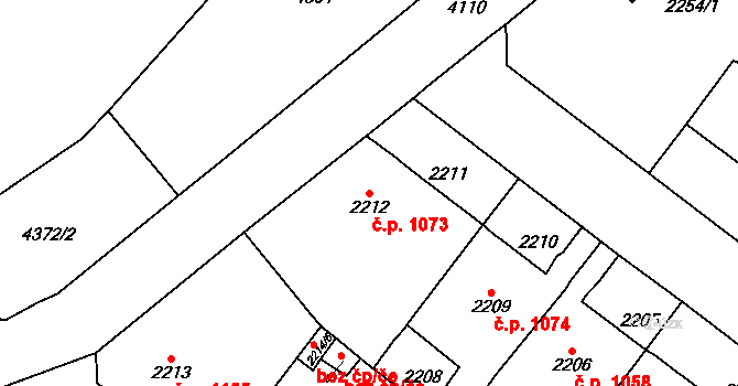 Vinohrady 1073, Praha na parcele st. 2212 v KÚ Vinohrady, Katastrální mapa