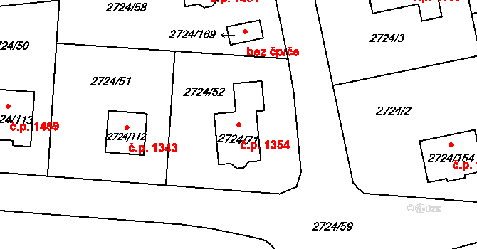 Kylešovice 1354, Opava na parcele st. 2724/71 v KÚ Kylešovice, Katastrální mapa