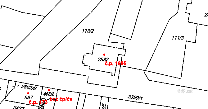 Hořice 1895 na parcele st. 2532 v KÚ Hořice v Podkrkonoší, Katastrální mapa