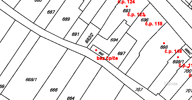 Silůvky 39841286 na parcele st. 695 v KÚ Silůvky, Katastrální mapa