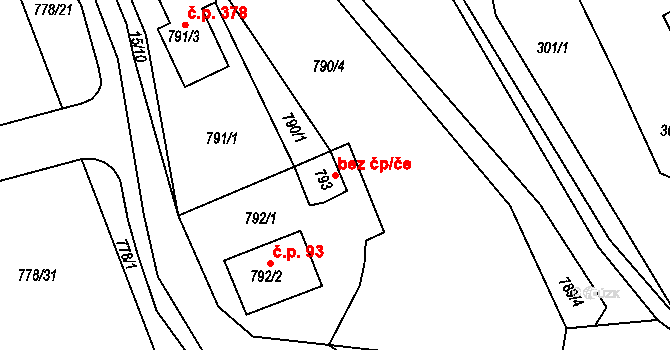 Loděnice 42536286 na parcele st. 793 v KÚ Loděnice u Berouna, Katastrální mapa