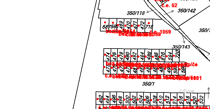 Černčice 43624286 na parcele st. 474 v KÚ Černčice u Loun, Katastrální mapa