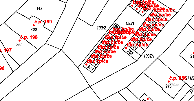 Chrast 43734286 na parcele st. 910 v KÚ Chrast, Katastrální mapa