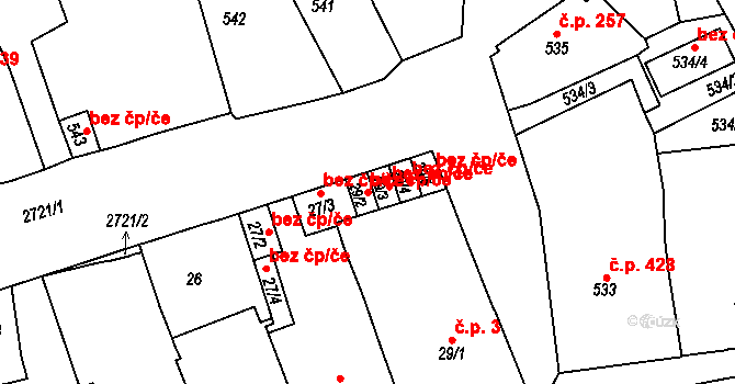 Dobruška 44237286 na parcele st. 29/2 v KÚ Dobruška, Katastrální mapa