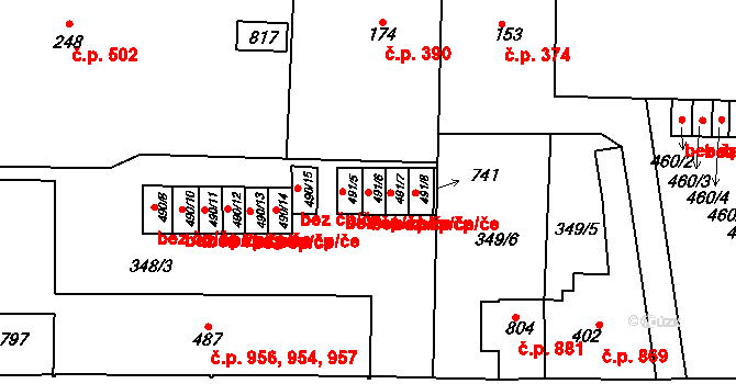 Kralupy nad Vltavou 45383286 na parcele st. 491/6 v KÚ Lobeč, Katastrální mapa