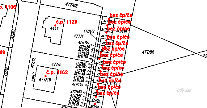 Žamberk 49202286 na parcele st. 477/26 v KÚ Žamberk, Katastrální mapa
