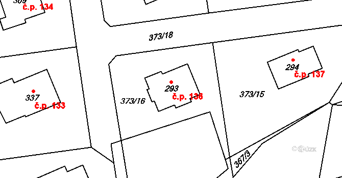 Lipovka 136, Rychnov nad Kněžnou na parcele st. 293 v KÚ Lipovka u Rychnova nad Kněžnou, Katastrální mapa
