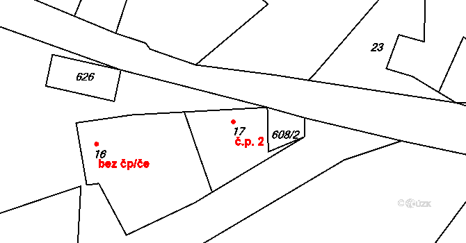 Újezd u Chanovic 2, Chanovice na parcele st. 17 v KÚ Újezd u Chanovic, Katastrální mapa